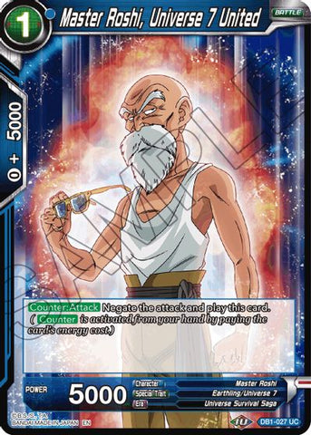 Master Roshi, Universe 7 United (Reprint) (DB1-027) [Battle Evolution Booster] 
