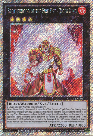 Brotherhood of the Fire Fist - Tiger King [CT11-EN001] Secret Rare 