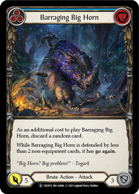 Barraging Big Horn (Blue) [U-CRU012] (Crucible of War Unlimited) Unlimited Normal 