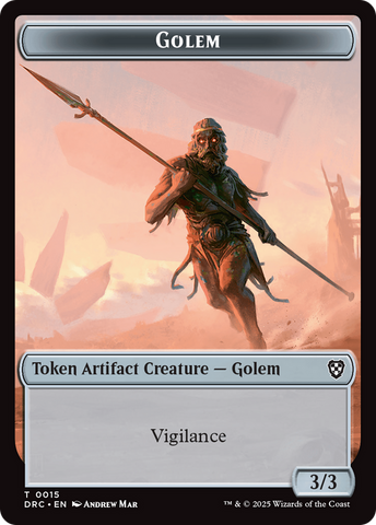 Golem (0015) // Thopter (0009) Double-Sided Token [Aetherdrift Tokens] 