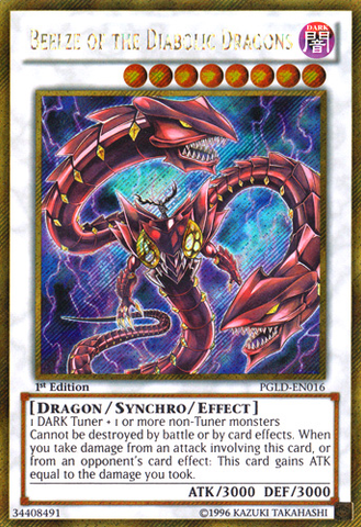 Beelze of the Diabolic Dragons [PGLD-EN016] Gold Secret Rare 