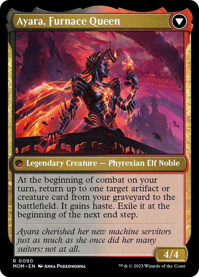 Ayara, Widow of the Realm // Ayara, Furnace Queen [March of the Machine] 