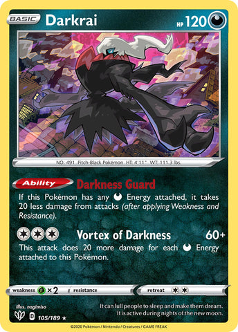 Darkrai (105/189) (Theme Deck Exclusive) [Sword &amp; Shield: Darkness Ablaze] 
