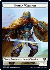 Human Warrior // Zombie Berserker Double-Sided Token [Kaldheim Tokens]