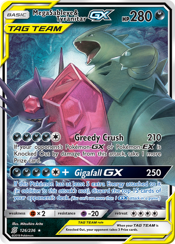 Mega Sableye &amp; Tyranitar GX (126/236) [Sun &amp; Moon: Unified Minds] 