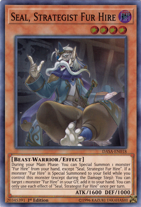 Seal, Strategist Fur Hire [DASA-EN018] Super Rare 