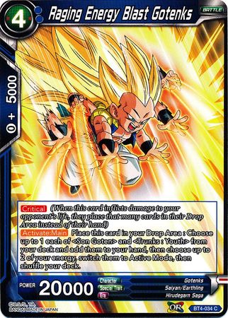 Raging Energy Blast Gotenks (BT4-034) [Colossal Warfare] 
