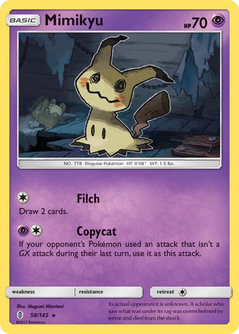 Mimikyu (58/145) (Theme Deck Exclusive) [Sun &amp; Moon: Guardians Rising] 