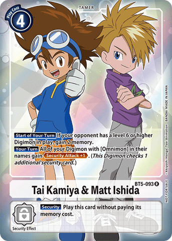 Tai Kamiya &amp; Matt Ishida [BT5-093] (Buy-A-Box Promo) [Battle of Omni Promos] 