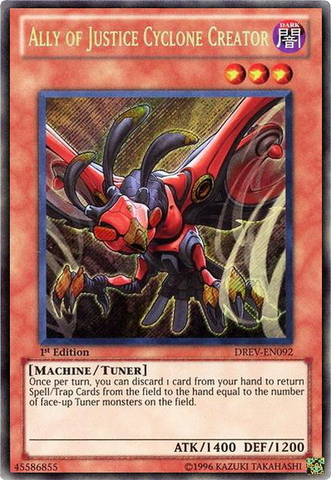 Ally of Justice Cyclone Creator [DREV-EN092] Secret Rare 