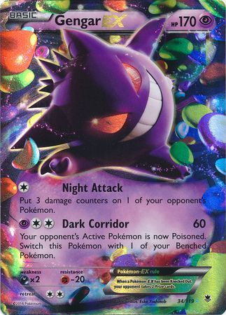 Gengar EX (34/119) (Jumbo Card) [XY: Phantom Forces] 