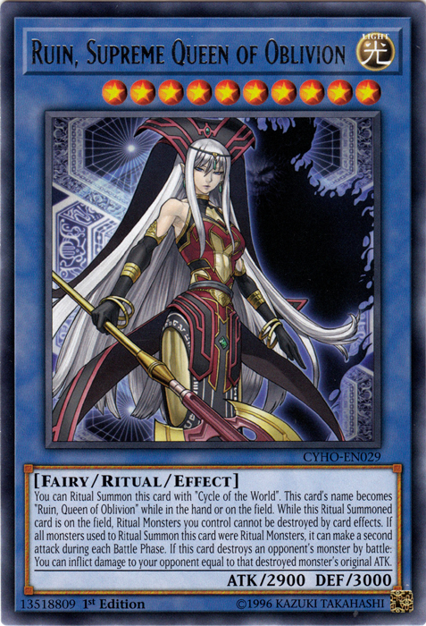 Ruin, Supreme Queen of Oblivion [CYHO-EN029] Rare 