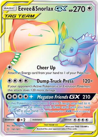 Eevee &amp; Snorlax GX (191/181) [Sun &amp; Moon: Team Up] 