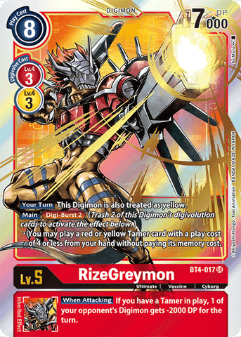 RizeGreymon [BT4-017] (Alternate Art) [Great Legend] 