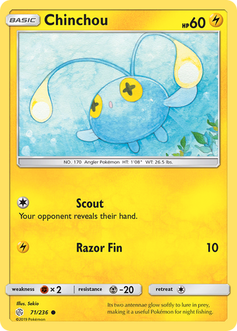Chinchou (71/236) [Sun &amp; Moon: Cosmic Eclipse] 