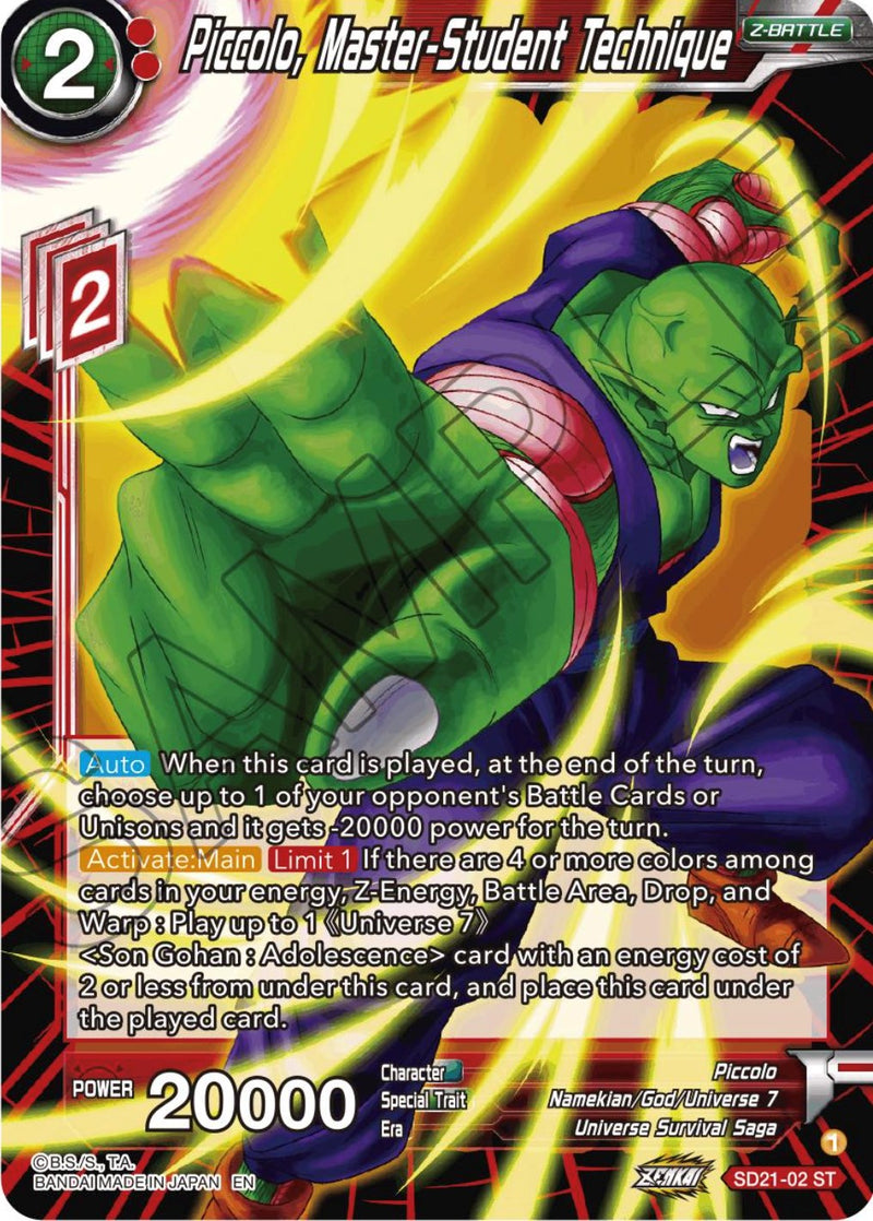 Piccolo, Technical Master-Student (Starter Deck Exclusive) (SD21-02) [Power Absorbed] 