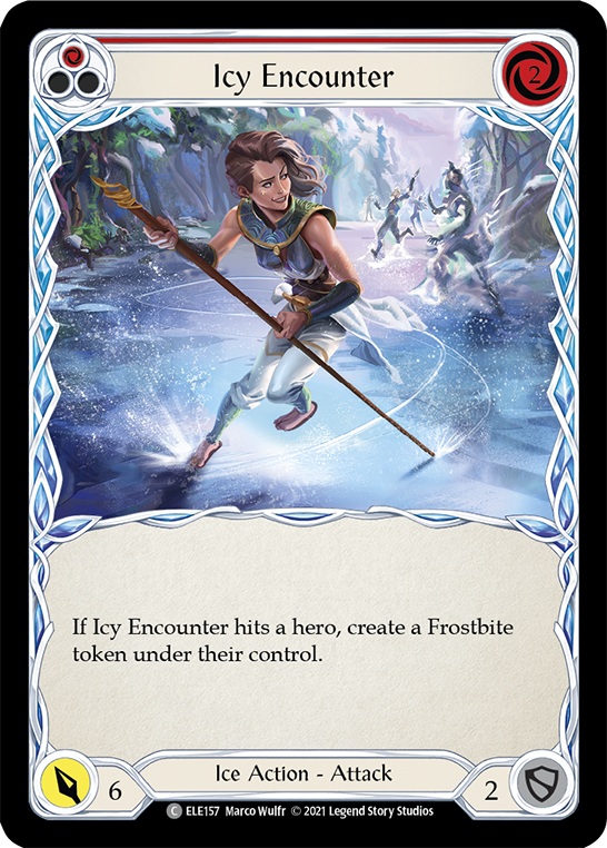 Icy Encounter (Red) [ELE157] (Tales of Aria) 1st Edition Rainbow Foil 