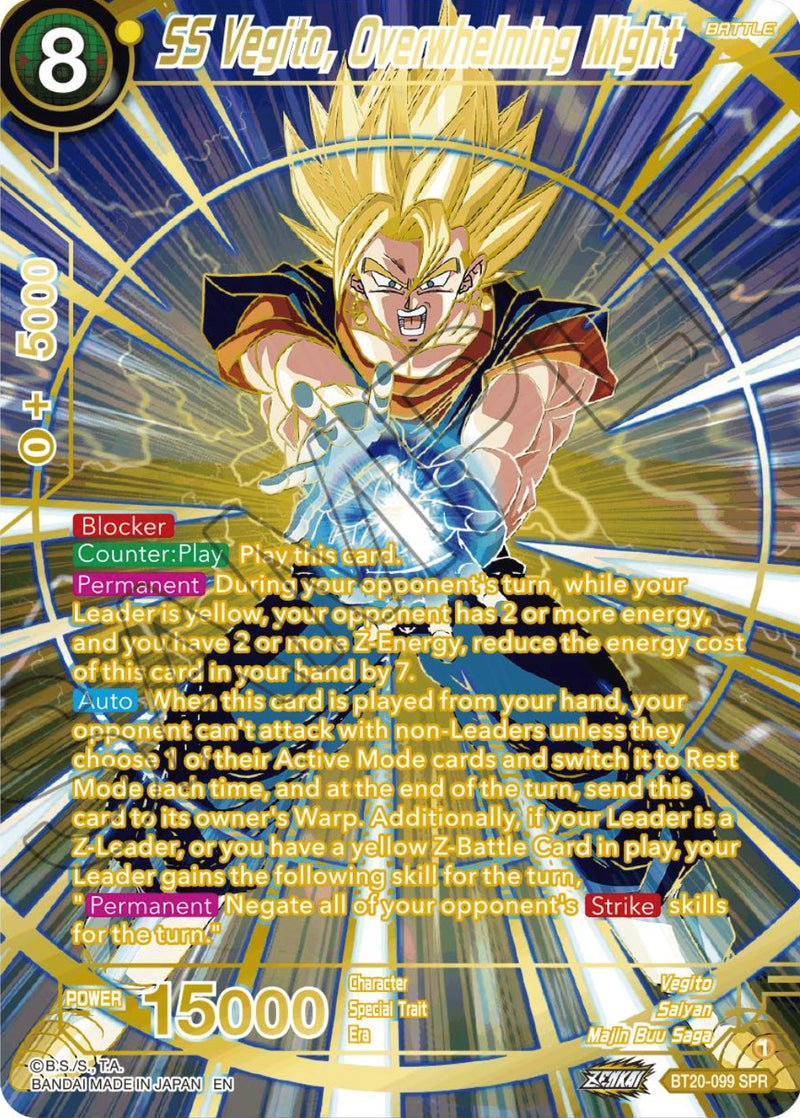 SS Vegito, Overwhelming Might (SPR) (BT20-099) [Power Absorbed] 