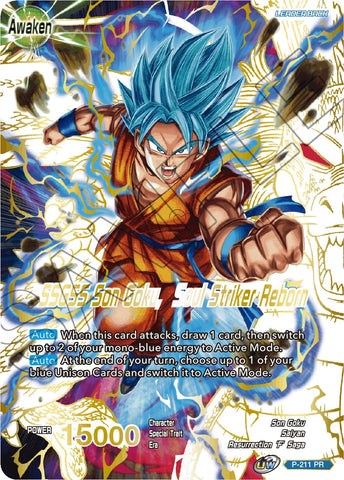 Super Saiyan God Son Goku // SSGSS Son Goku, Soul Striker Reborn (Gold Stamped) (P-211) [Promotion Cards] 