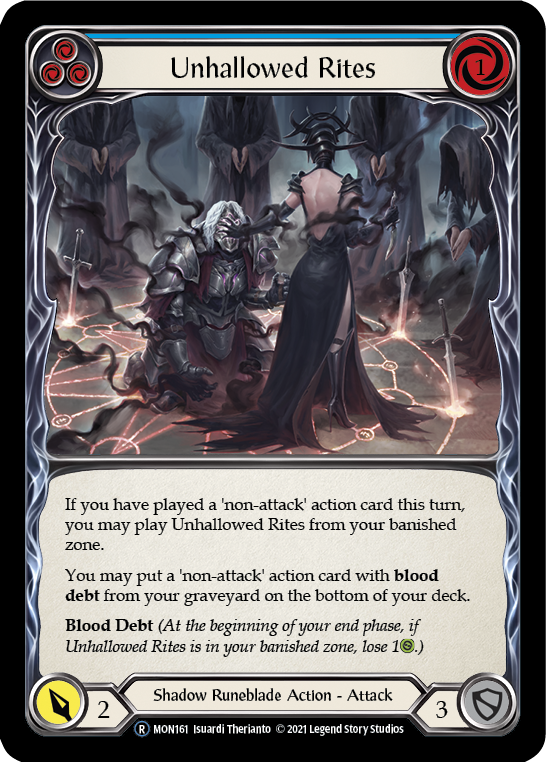 Unhallowed Rites (Blue) [U-MON161] (Monarch Unlimited) Unlimited Normal 