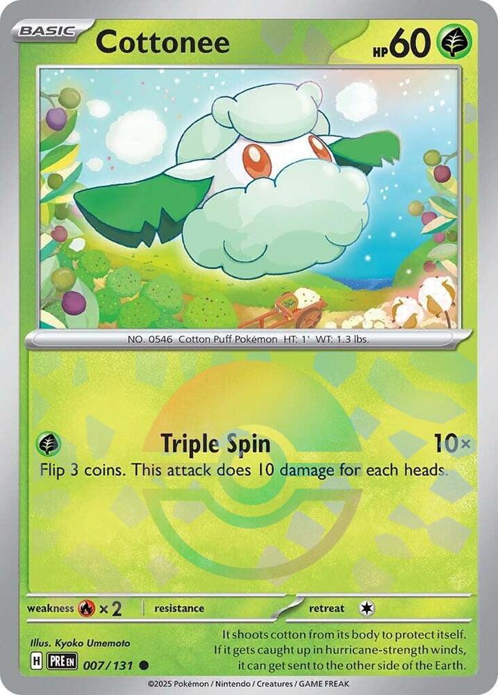 Cottonee (007/131) (Poke Ball Pattern) [Scarlet &amp; Violet: Prismatic Evolutions] 