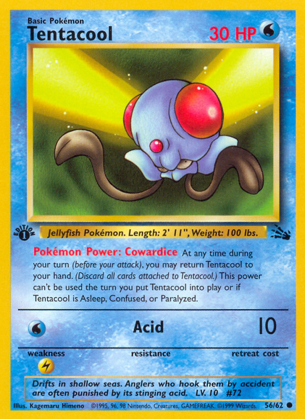 Tentacool (56/62) [Fossil 1st Edition] 