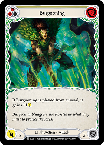 Burgeoning (Yellow) [ELE135] (Tales of Aria) 1st Edition Rainbow Foil 