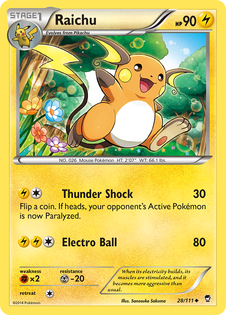 Raichu (28/111) [XY: Furious Fists] 