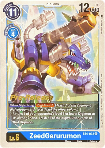 ZeedGarurumon [BT4-033] [Great Legend Pre-Release Promos] 