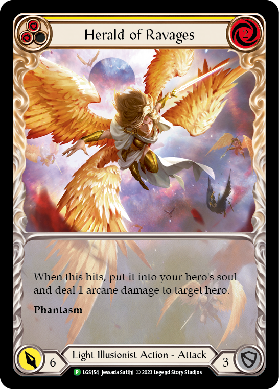 Herald of Ravages (Yellow) (Extended Art) [LGS154] (Promo) Rainbow Foil 