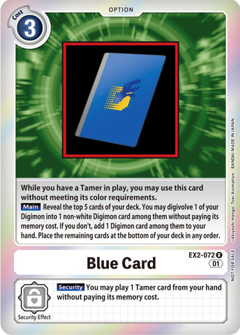 Blue Card [EX2-072] (Event Pack 4) [Digital Hazard Promos] 