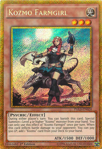 Kozmo Farmgirl [PGL3-EN024] Gold Secret Rare 