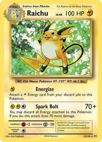 Raichu (36/108) (Theme Deck Exclusive) [XY: Evolutions] 