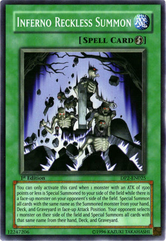 Inferno Reckless Summon [DP2-EN025] Super Rare 