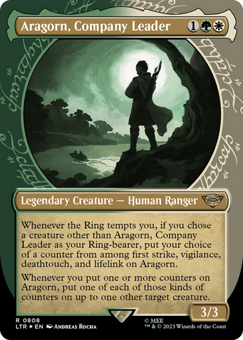 Aragorn, Company Leader (Showcase) (Surge Foil) [The Lord of the Rings: Tales of Middle-Earth] 