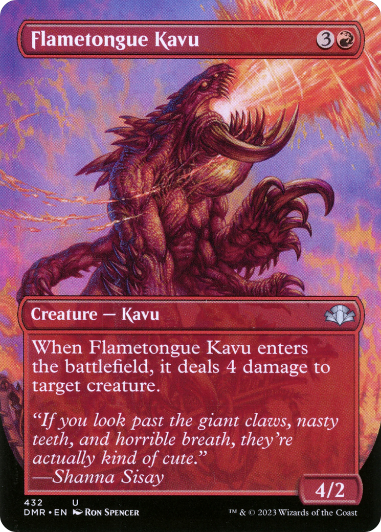 Flametongue Kavu (Borderless Alternate Art) [Dominaria Remastered]