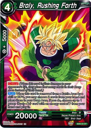 Broly, Rushing Forth (Starter Deck - Rising Broly) (SD8-03) [Destroyer Kings] 