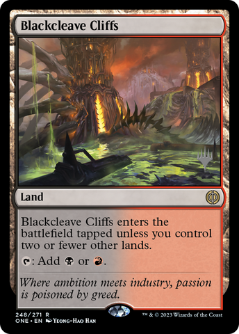 Blackcleave Cliffs (Promo Pack) [Phyrexia: All Will Be One Promos] 