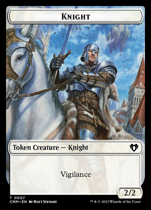 Treasure // Knight Double-Sided Token [Commander Masters Tokens] 