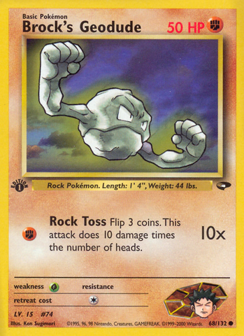 Brock's Geodude (68/132) [Gym Challenge 1st Edition] 