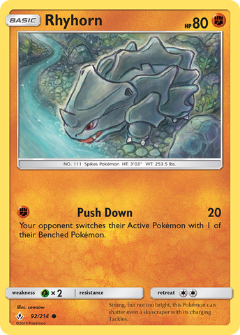 Rhyhorn (92/214) [Sun &amp; Moon: Unbroken Bonds] 