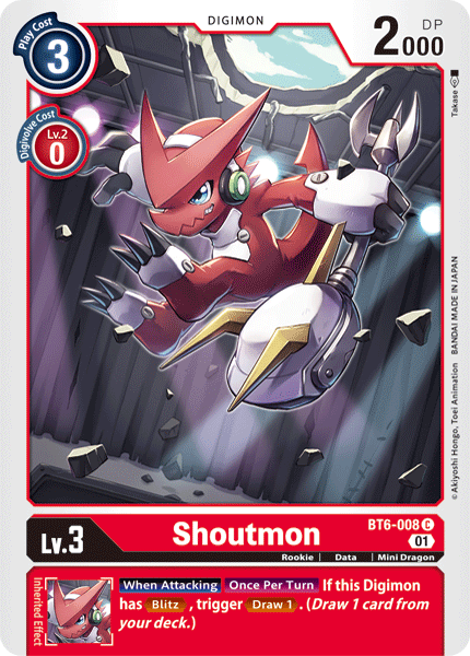 Shoutmon [BT6-008] [Double Diamond] 