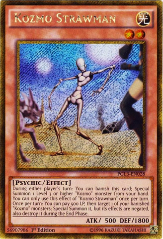 Kozmo Strawman [PGL3-EN028] Gold Secret Rare 