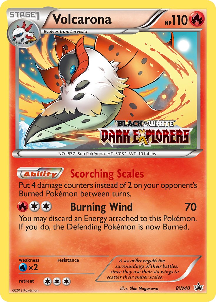 Volcarona (BW40) (Staff Prerelease Promo) [Black &amp; White: Black Star Promos] 