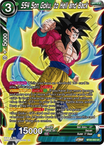 SS4 Son Goku, to Hell and Back (BT20-063) [Power Absorbed] 
