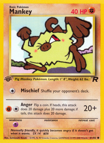 Mankey (61/82) [Team Rocket 1st Edition] 