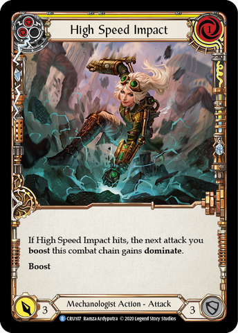 High Speed ​​Impact (Yellow) [CRU107] (Crucible of War) 1st Edition Rainbow Foil 
