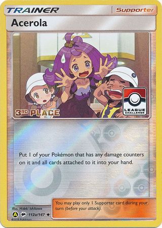 Acerola (112a/147) (League Promo 3rd Place) [Sun &amp; Moon: Burning Shadows] 