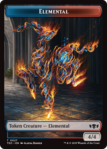 Elemental (0027) // Monk Double-Sided Token [Tarkir: Dragonstorm Commander Tokens] 