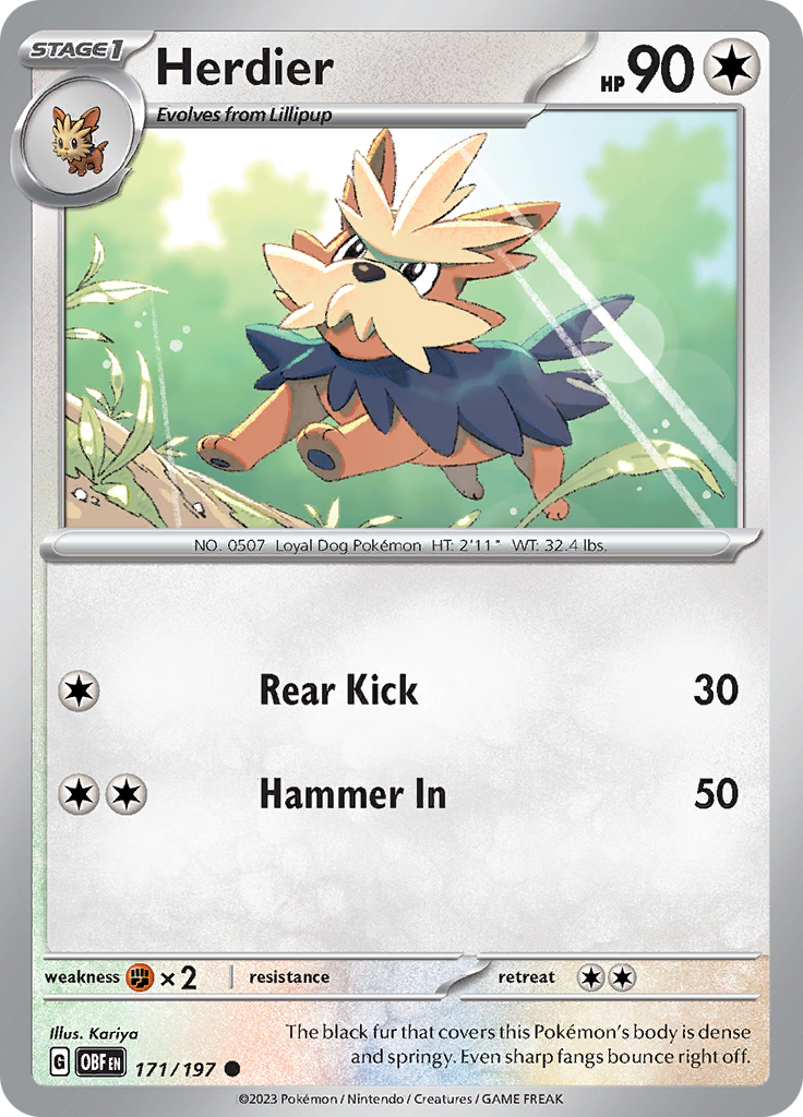 Herdier (171/197) [Scarlet &amp; Violet: Obsidian Flames] 